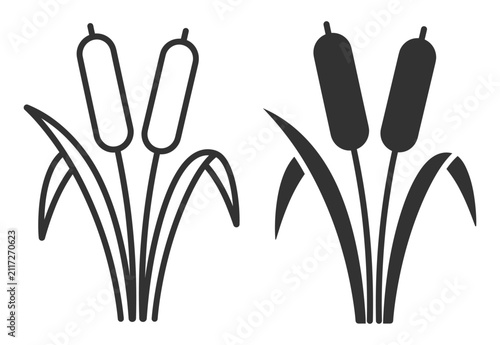 Картината върху платно cattail plant icon set vector illustration on transparent background