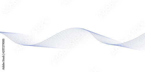 Minimal Blue Abstract Wave Lines Background With Smooth Flowing Curve For Modern Design And Technology
