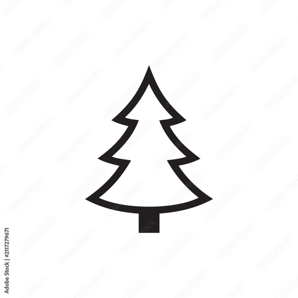 Fototapeta premium Christmas Tree Icon Monochrome Vector Design