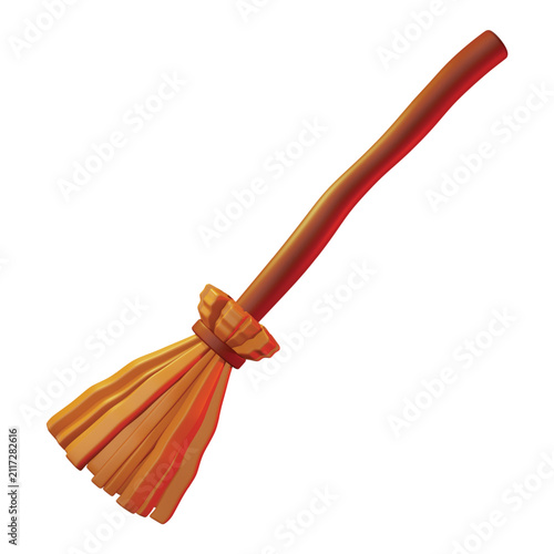 3d rendering icon Witch Broom