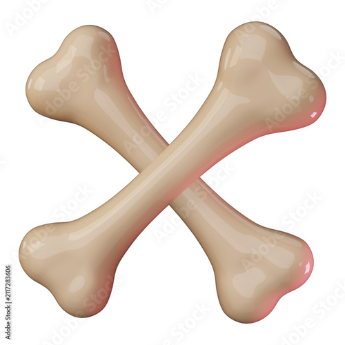 3d rendering icon Halloween Bones