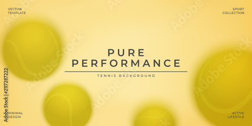Minimal tennis background with soft gradient tennis balls and clean typography. Modern sports template with copy space for banners, posters, social media and promotional designs.