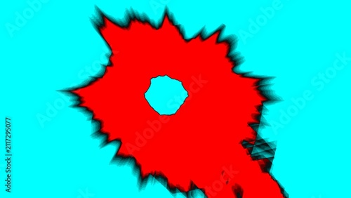 Konstfotografi An abstract digital explosion graphic featuring a fiery red burst with a vibrant