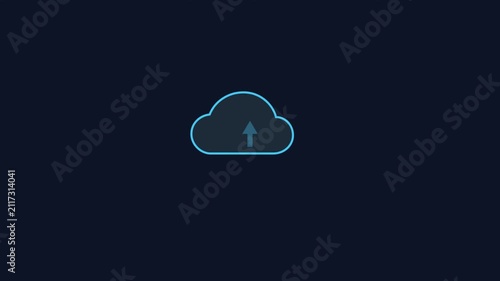 Animated Cloud Upload Icon Motion Graphic for Data Sync UI