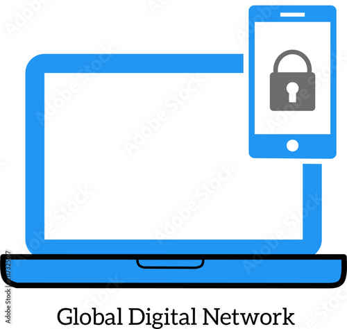Cybersecurity Protection and Secure Internet Access Vector Illustration