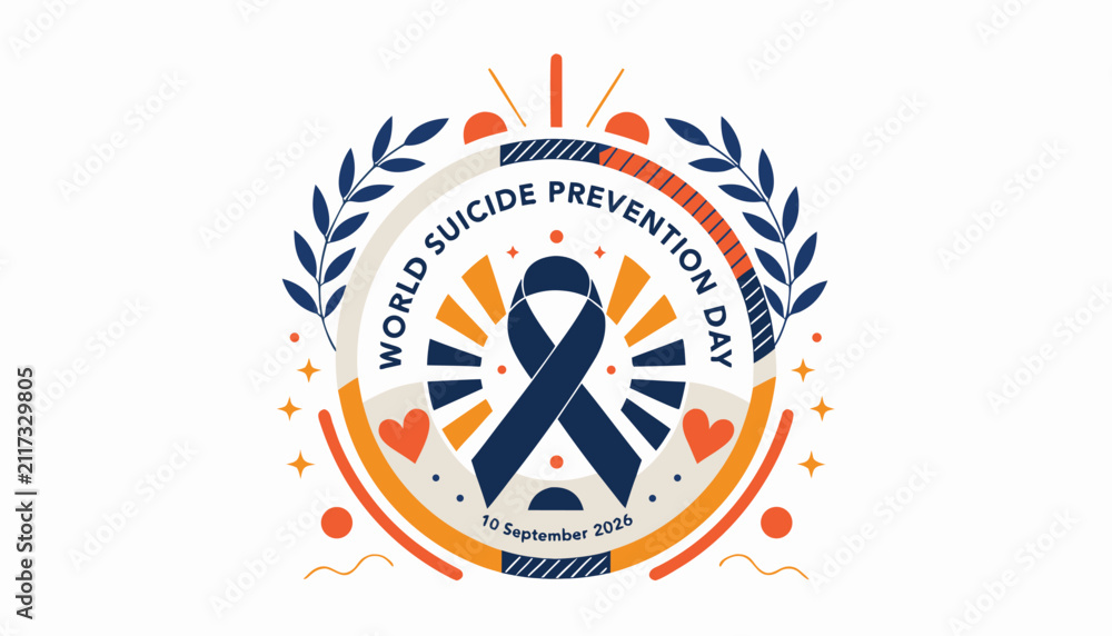 Fototapeta premium World suicide prevention day 10 september 2026 emblem