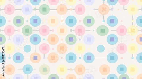 Colorful Abstract Geometric Pattern with Soft Pastel Circles.