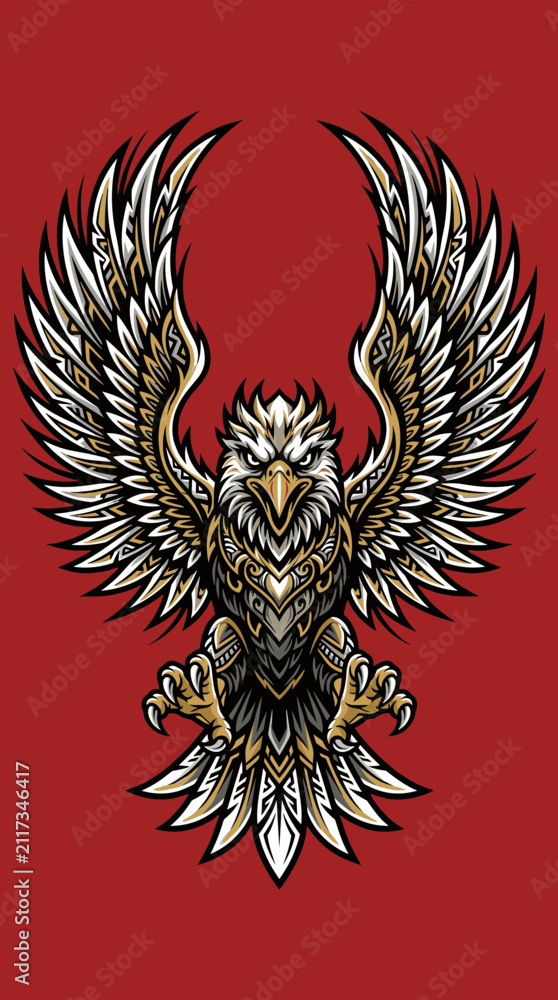 Fototapeta premium Eagle mascot, bird vector, hawk logo
