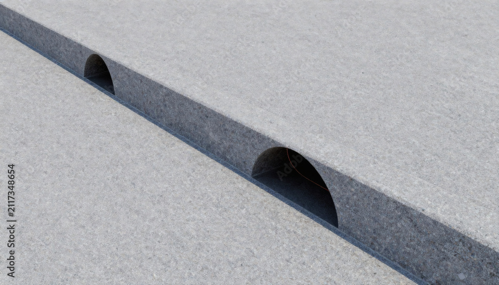 Fototapeta premium Recycled Aggregate Pavement Edge With an Embedded Drainage Channel