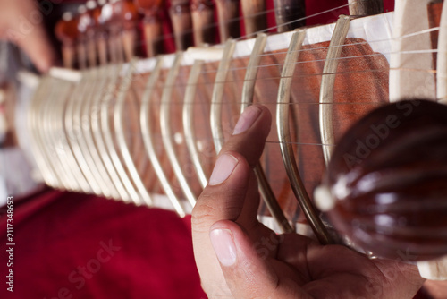 Obraz na płótnie Man playing the sitar 