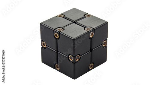 Foto Black professional multi axis gimbal stabilizer parts isolated on transparent ba