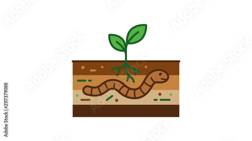 Earthworm and Plant Growth in Soil Layers