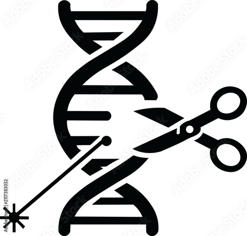 CRISPR gene editing DNA modification biotechnology vector icon