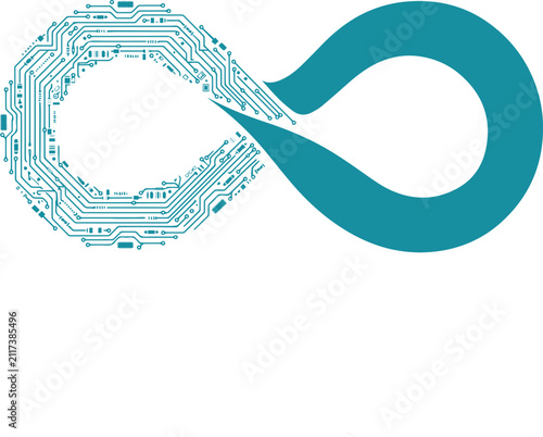 Digital Tech Infinity Symbol Vector Graphic Icon For Data Network
