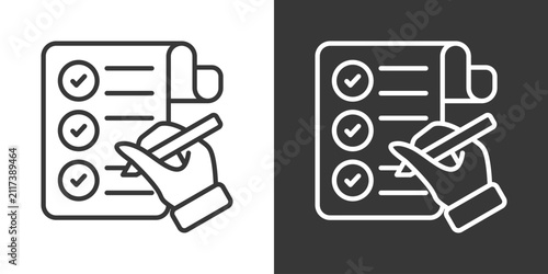 Checklist Icon Set Vector Collection Isolated In Black And White