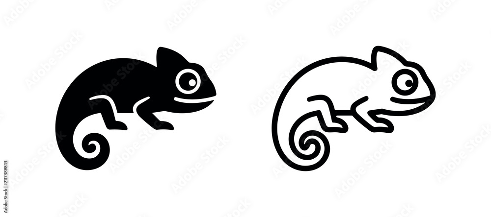 Obraz premium Chameleon icon vector. Adaptability, disguise, and animal symbol.