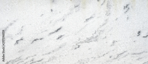 Canvastavla Horizontal close up view of an unpolished white granite slab with gray veins vis