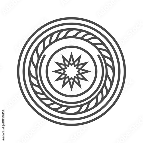 Sunburst star icon with multiple concentric circles