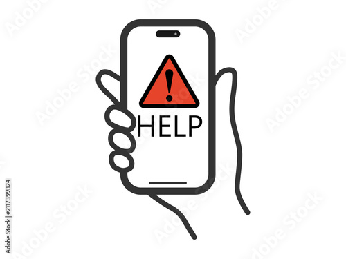 фотографія スマートフォンでHELPを発信する