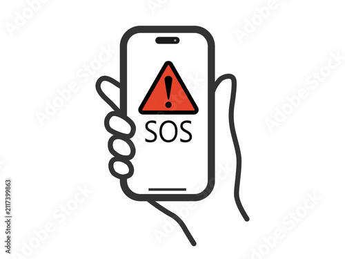фотографія スマートフォンでSOSを発信する