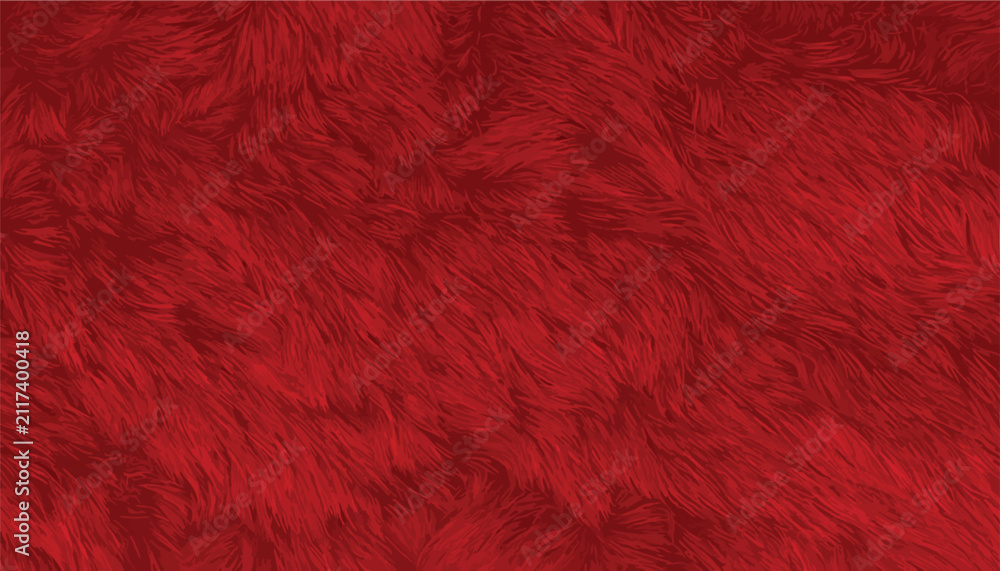 Fototapeta premium Abstract vector red fur background. Rich crimson red fur texture with wavy, flowing lines creates a soft, seamless pattern. Elegant backdrops, banners, web design, presentations, festive background.