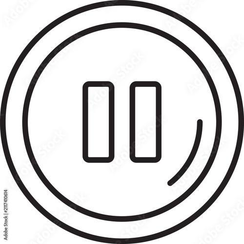 Pause Button Media Player Outline Vector Icon