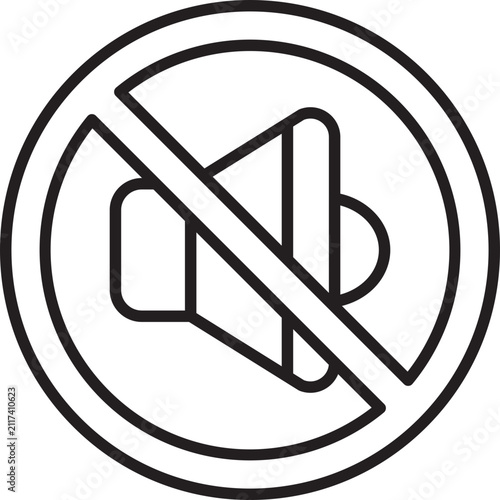 Speaker Mute Silent Audio Outline Vector Icon