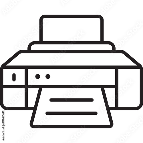 Printer Print Document File Outline Vector Icon