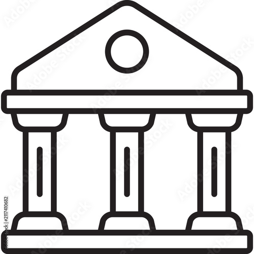 Bank Finance Building Payment Outline Vector Icon