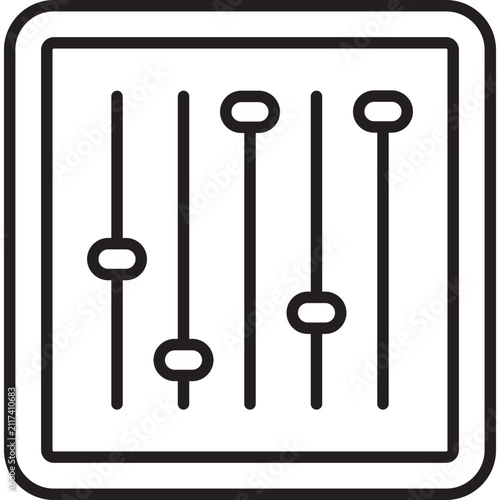 Sliders Adjustment Controls Outline Vector Icon