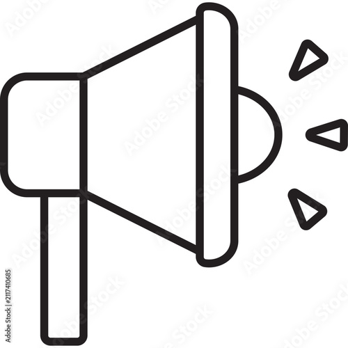 Megaphone Announcement Marketing Outline Vector Icon