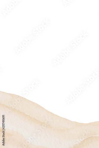 Watercolor texture abstract beige painting isolated png cutout object, design element on transparent background. Design element
