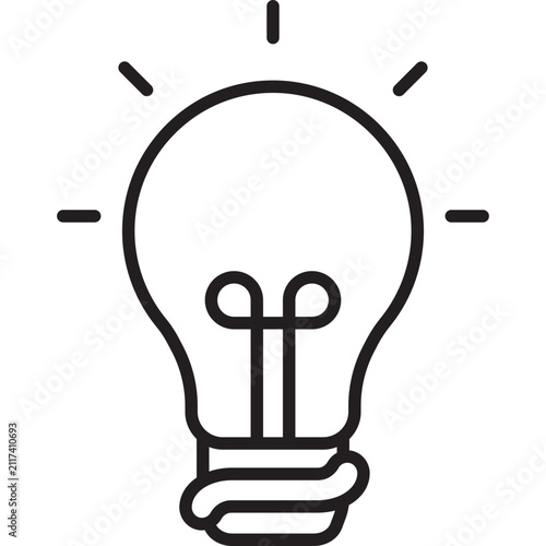 Light Bulb Creative Idea Outline Vector Icon