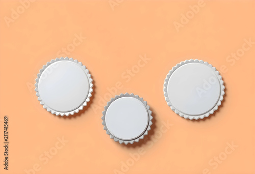 Three blank white circular ...