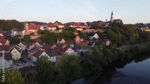 Aerial View of Nabburg in the Upper Palatinate, Bavaria, Germany – Historic Bavarian Townscape in 4K