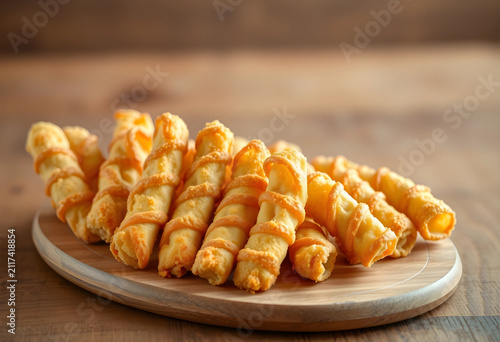 Golden crispy cheese straws...