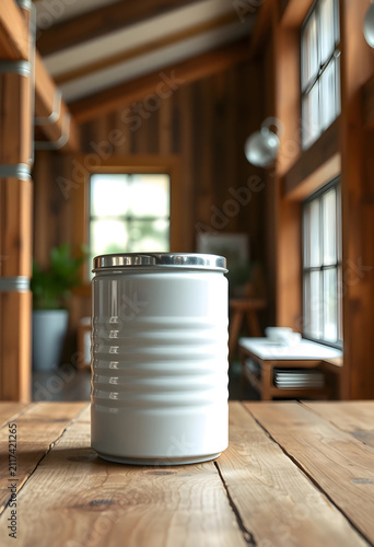 White ceramic canister with...