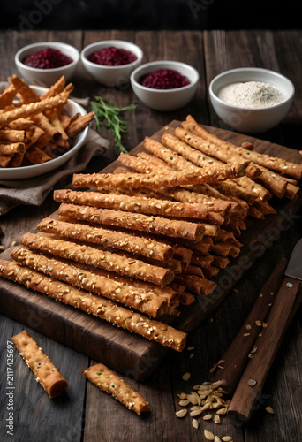 Crispy baked breadsticks wi...