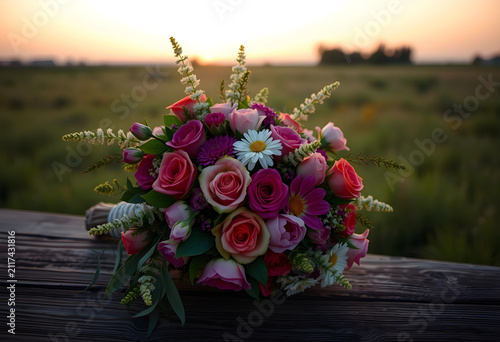 Colorful floral bouquet wit...