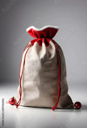 Santa claus gift bag with r...