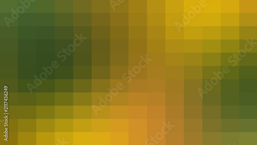 A modern abstract background featuring a pixelated mosaic pattern, showcasing a smooth gradient transition from earthy greens to golden yellows and oranges, creating a contemporary and geometric visua