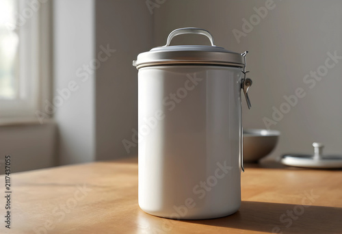 White ceramic kitchen canis...