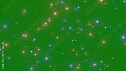 Red and blue sparkling twinkling particles overlay with green screen 4k seamless looping glowing glitter stars 