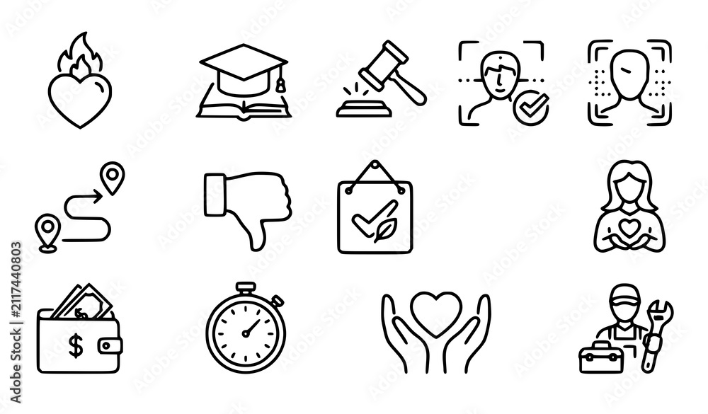 Fototapeta premium People Activity and Human Profession Line Icon Set Editable Stroke Vector