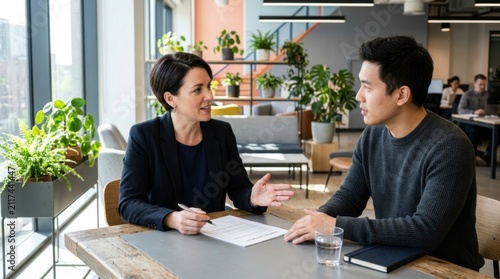 Diverse Colleagues Collaborate In Modern Office
