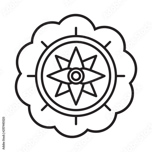 Flower Circle Shaped Mooncake Icon Illustration
