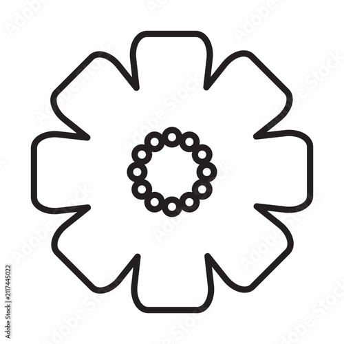 Flower Shaped Mooncake Icon Illustration