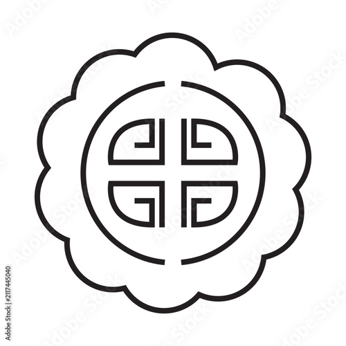 Traditional Mooncake Icon Illustration