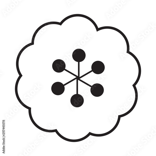 Sakura Shaped Traditional Mooncake Icon Illustration
