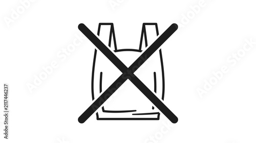 Cuadro en lienzo No Plastic Bag Icon, Prohibition Symbol, Environmental Awareness